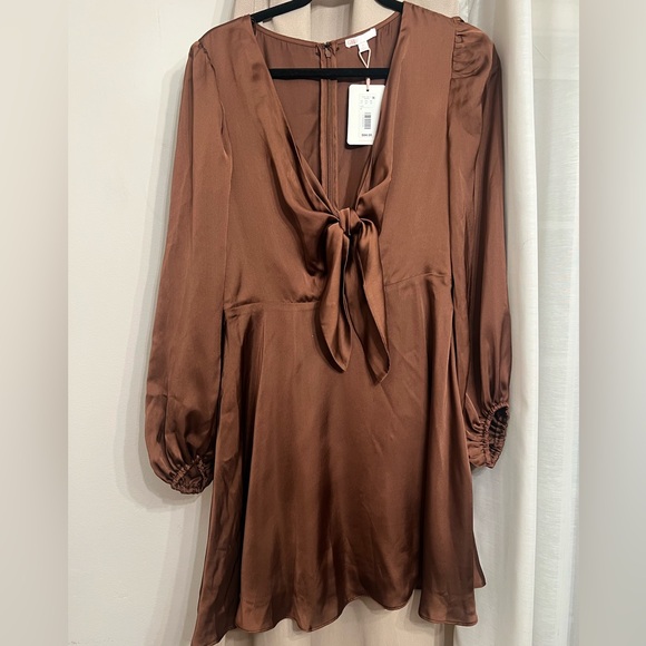 Dillard’s Gb Brown Satin Dress - Picture 1 of 3